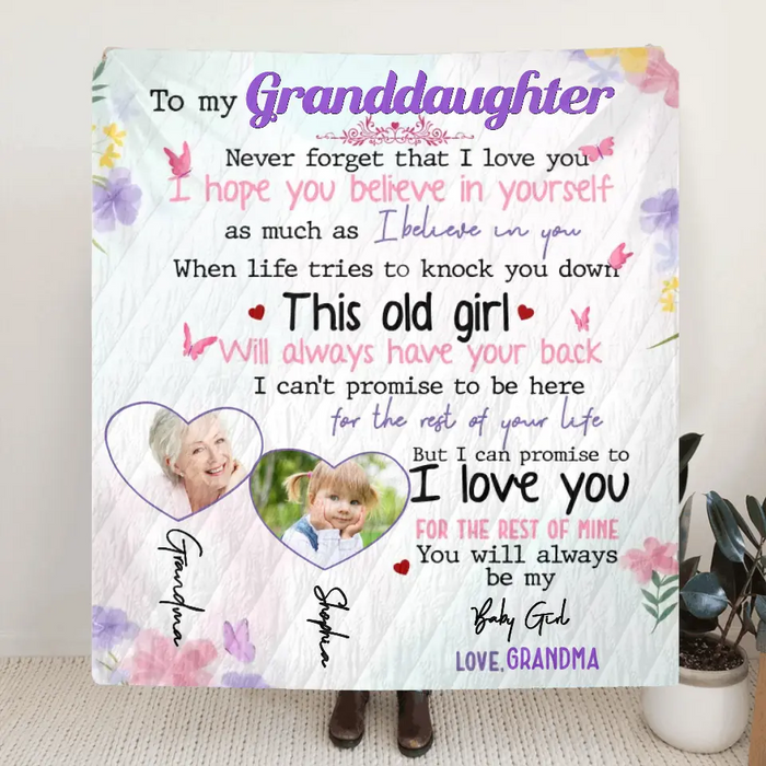 Personalized To My Granddaughter Grandson Quilt/Fleece Throw Blanket - Gift For Grandchildren