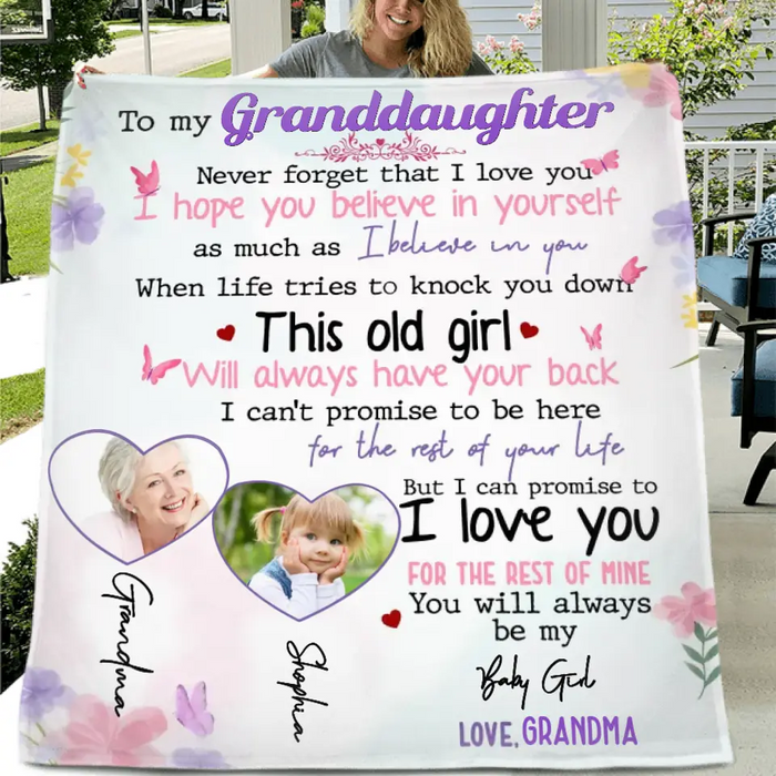 Personalized To My Granddaughter Grandson Quilt/Fleece Throw Blanket - Gift For Grandchildren