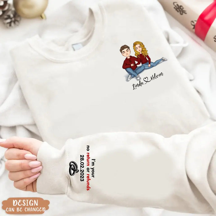 Personalized Couple Sweater - Anniversary/Christmas/Valentine's Day Gift Idea For Couple/Him/Her - I'm Your No Return Or Refunds