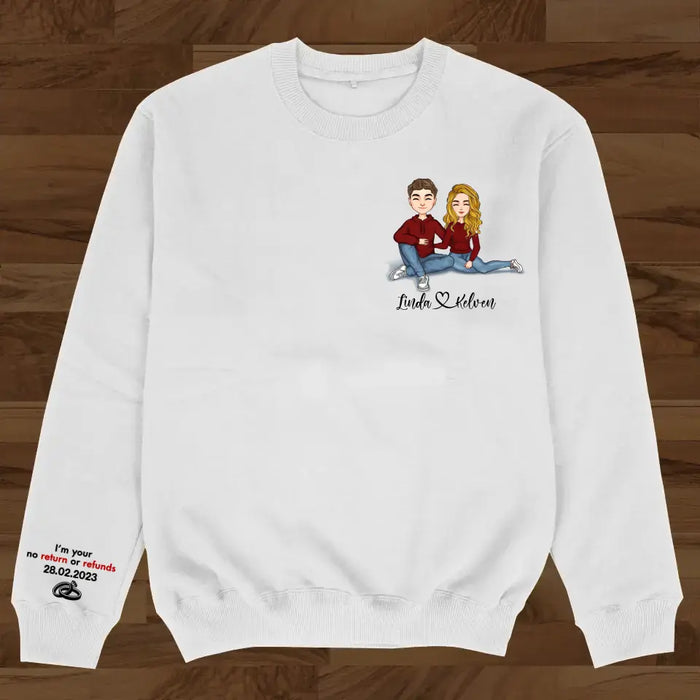Personalized Couple Sweater - Anniversary/Christmas/Valentine's Day Gift Idea For Couple/Him/Her - I'm Your No Return Or Refunds