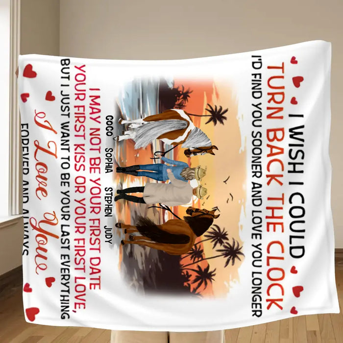 Personalized Riding Horse Couple Fleece Throw Blanket & Quilt - Valentine's Day Gift Idea For Couple/Him & Her - I'd Find You Sooner