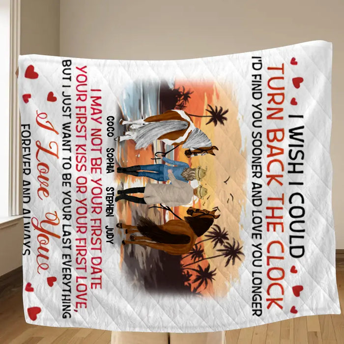 Personalized Riding Horse Couple Fleece Throw Blanket & Quilt - Valentine's Day Gift Idea For Couple/Him & Her - I'd Find You Sooner