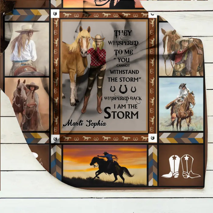 Personalized Horse Girl Quilt/Fleece Throw Blanket - Gift Idea For Girl/Horse Lovers - They Whispered To Me