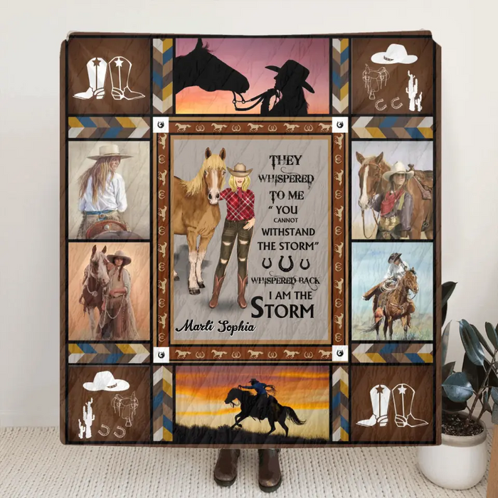 Personalized Horse Girl Quilt/Fleece Throw Blanket - Gift Idea For Girl/Horse Lovers - They Whispered To Me