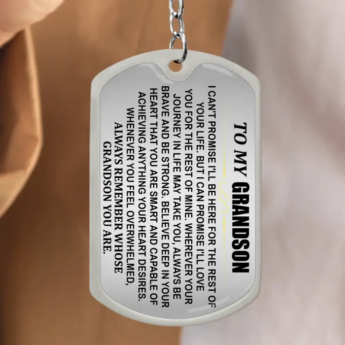 Personalized To My Grandkid Aluminum Keychain - Upload Photo - Gift Idea For Grandson/Granddaughter From Grandma