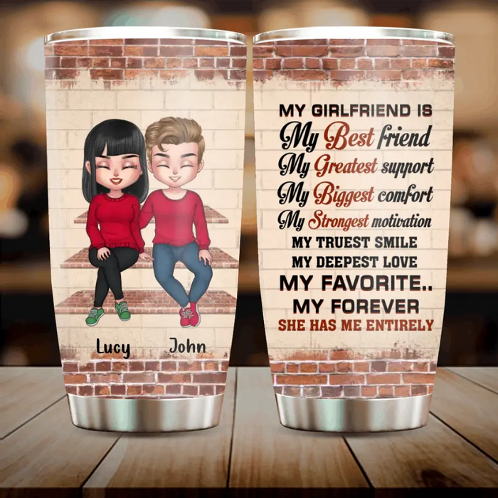 Personalized Couple Tumbler - Gift Idea For Him/Her/Couple/Valentine's Day - My Girl Friend Is My Best Friend