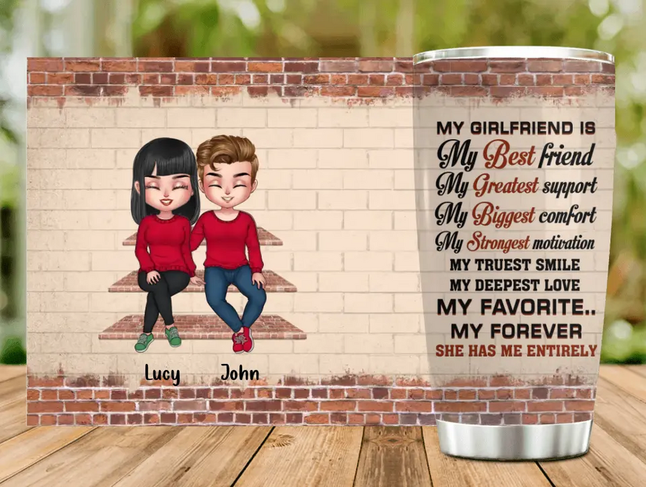 Personalized Couple Tumbler - Gift Idea For Him/Her/Couple/Valentine's Day - My Girl Friend Is My Best Friend