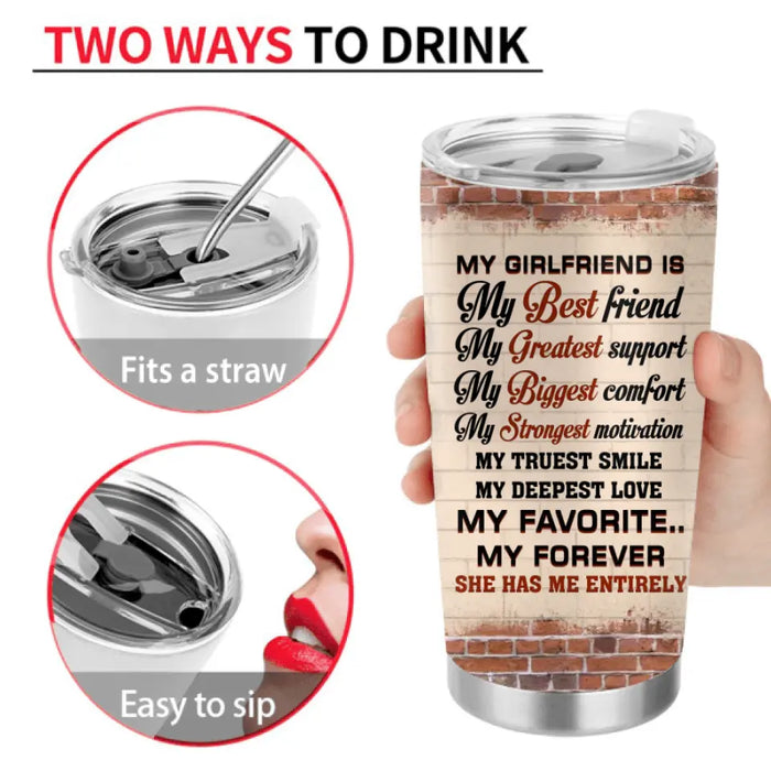 Personalized Couple Tumbler - Gift Idea For Him/Her/Couple/Valentine's Day - My Girl Friend Is My Best Friend