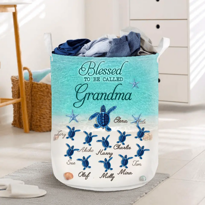 Personalized Grandma Laundry Basket - Gift for Grandma/Mother's Day - Up to 10 Kids - Blessed To Be Called Grandma