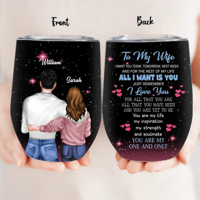 Personalized To My Wife Tumbler - Valentine's Day Gift Idea For Wife From Husband - You Are My One And Only