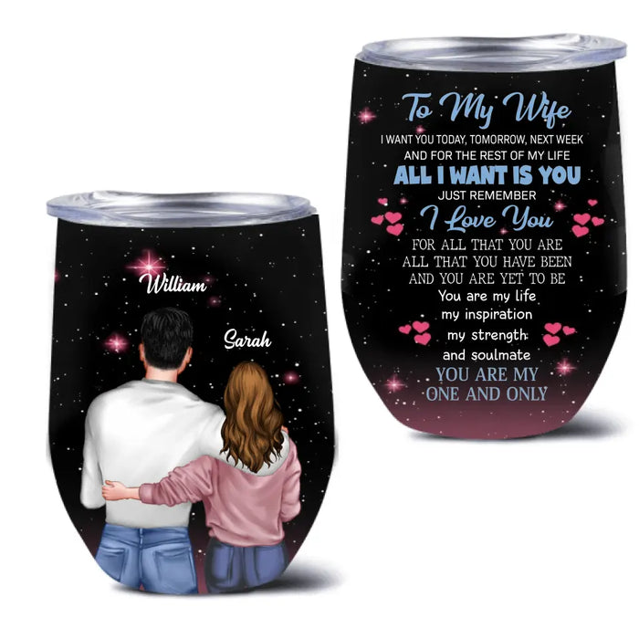 Personalized To My Wife Tumbler - Valentine's Day Gift Idea For Wife From Husband - You Are My One And Only