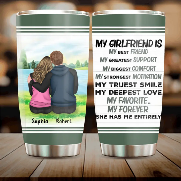 Personalized Couple Tumbler - Gift Idea For Him/Her/Couple/Valentine's Day - My Girl Friend Is My Best Friend My Greatest Support