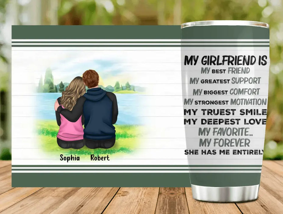 Personalized Couple Tumbler - Gift Idea For Him/Her/Couple/Valentine's Day - My Girl Friend Is My Best Friend My Greatest Support
