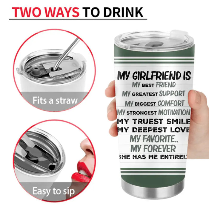 Personalized Couple Tumbler - Gift Idea For Him/Her/Couple/Valentine's Day - My Girl Friend Is My Best Friend My Greatest Support