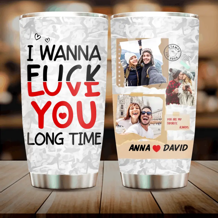 Personalized Couple Photo Tumbler - Gift Idea For Him/Her/Couple/Valentine's Day - Upload Photo - I Love You