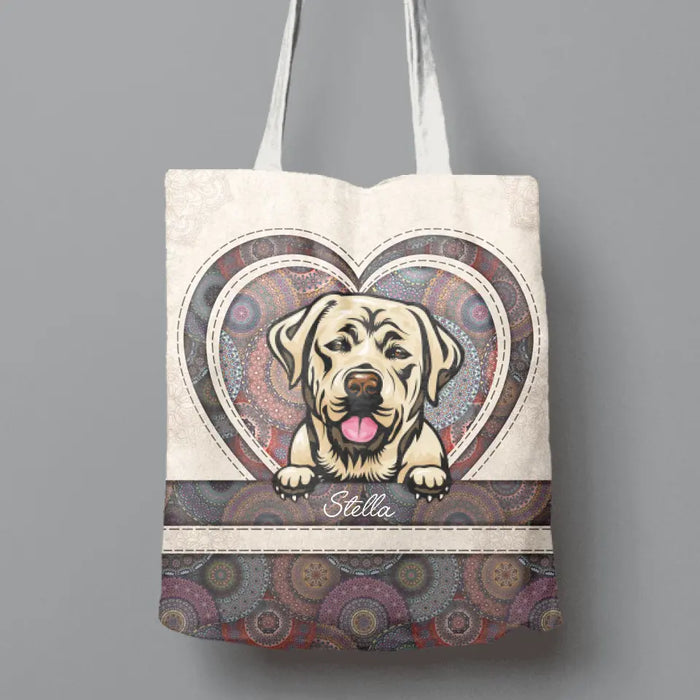 Personalized Dog Face Canvas Bag - Up to 
5 Dogs - Gift Idea for Dog Mom