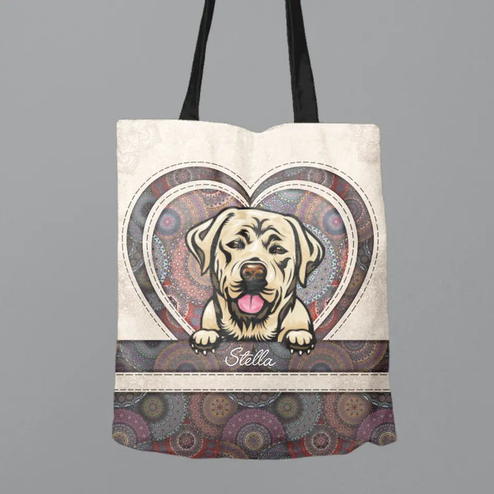 Personalized Dog Face Canvas Bag - Up to 
5 Dogs - Gift Idea for Dog Mom