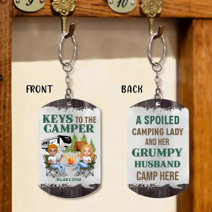 Personalized Couple Camping Aluminum Keychain - Gift Idea For Couple/Camping Lover - Valentines Day Gift - Keys To The Camper