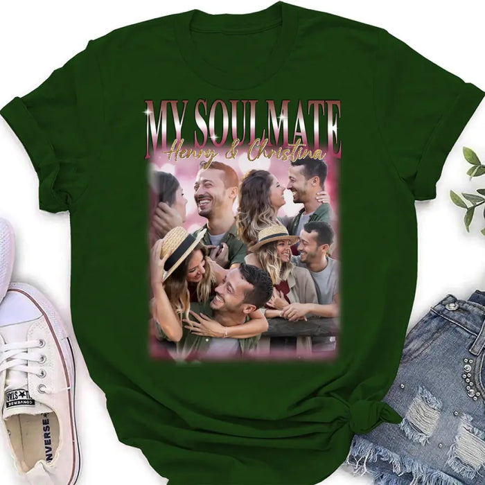 Personalized Couple T-Shirt/Long Sleeve/Sweatshirt/Hoodie - Upload Photos - Gift Idea For Couple - My Soulmate