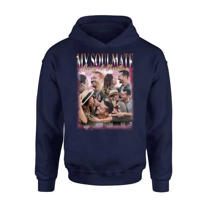 Personalized Couple T-Shirt/Long Sleeve/Sweatshirt/Hoodie - Upload Photos - Gift Idea For Couple - My Soulmate
