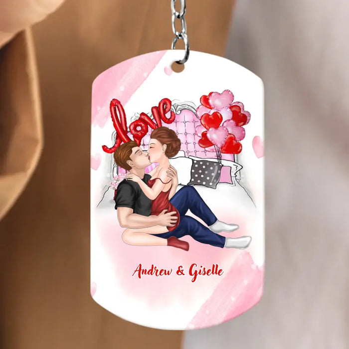Personalized Couple Aluminum Keychain - 
 Gift Idea For Couple/Valentine's Day - I Wanna Kiss Your Lips
