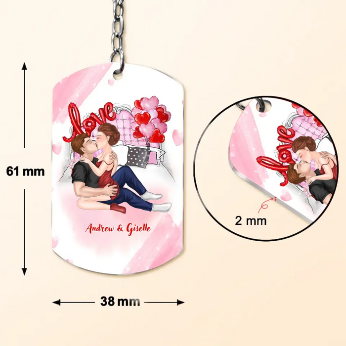 Personalized Couple Aluminum Keychain - 
 Gift Idea For Couple/Valentine's Day - I Wanna Kiss Your Lips