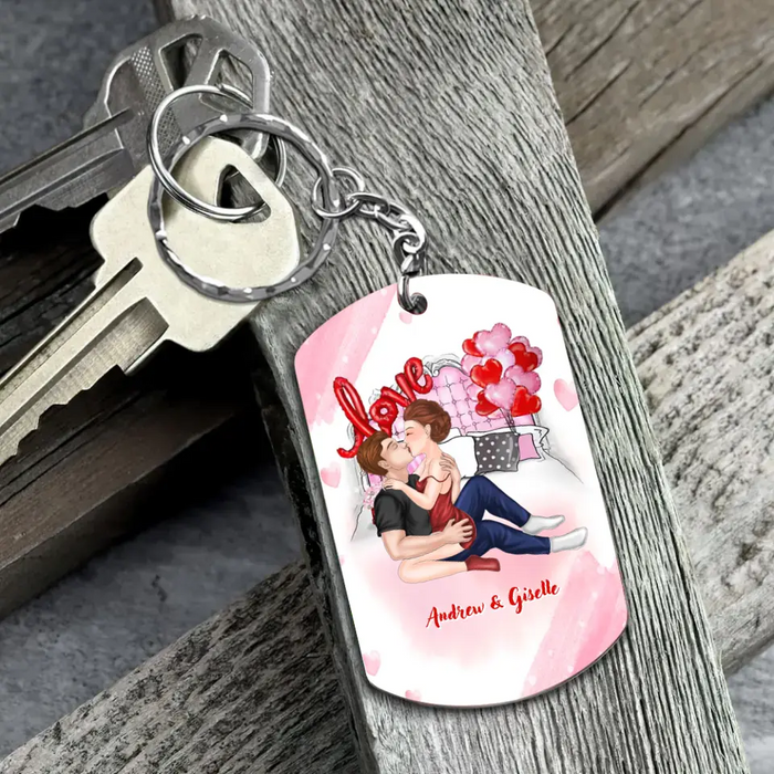 Personalized Couple Aluminum Keychain - 
 Gift Idea For Couple/Valentine's Day - I Wanna Kiss Your Lips