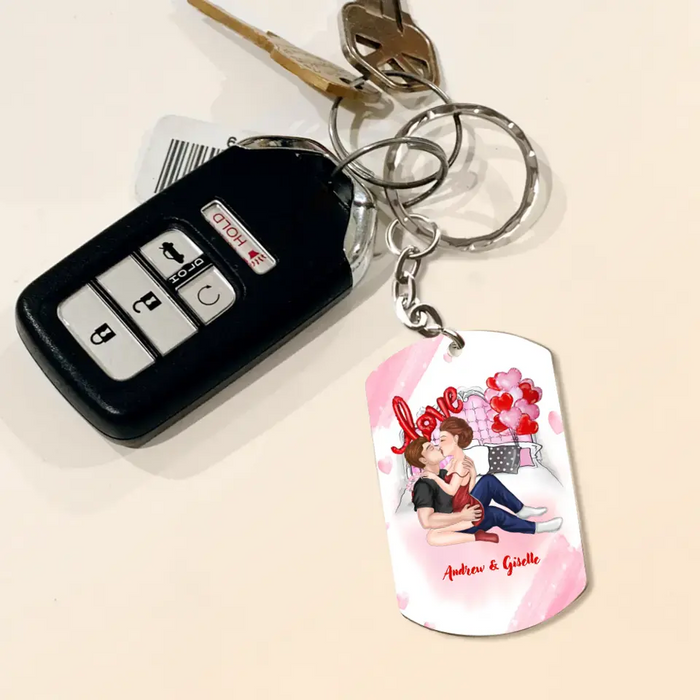Personalized Couple Aluminum Keychain - 
 Gift Idea For Couple/Valentine's Day - I Wanna Kiss Your Lips