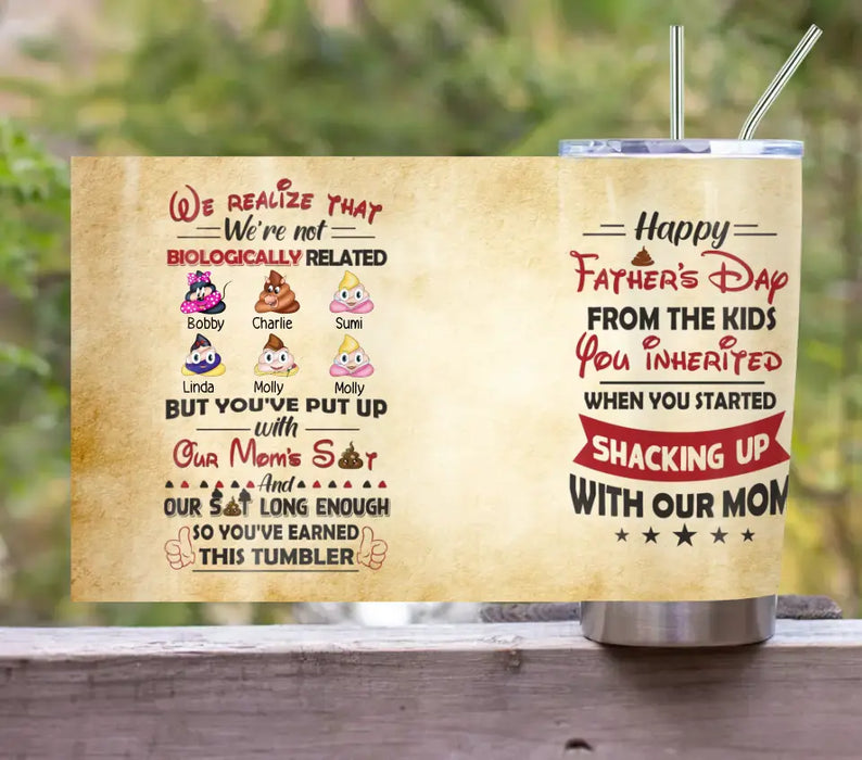 Personalized Stepdad Tumbler - Up to 6 Children - Gift Idea For Father's Day - We Realize That We're Not Biologically Related