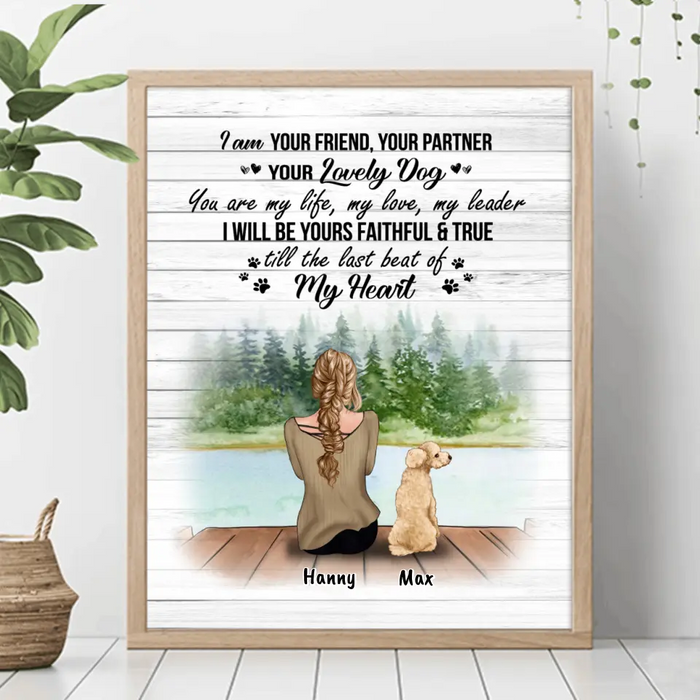 Personalized Dog Mom Poster - Up to 5 Dogs - Best Gift For Dog Lovers - I'm Your Friend, Your Partner - TBZX4U