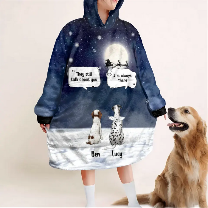 Personalized Memorial Pet Blanket Hoodie For Women - Up to 8 Dogs/Cats - Memorial Gift Idea for Christmas