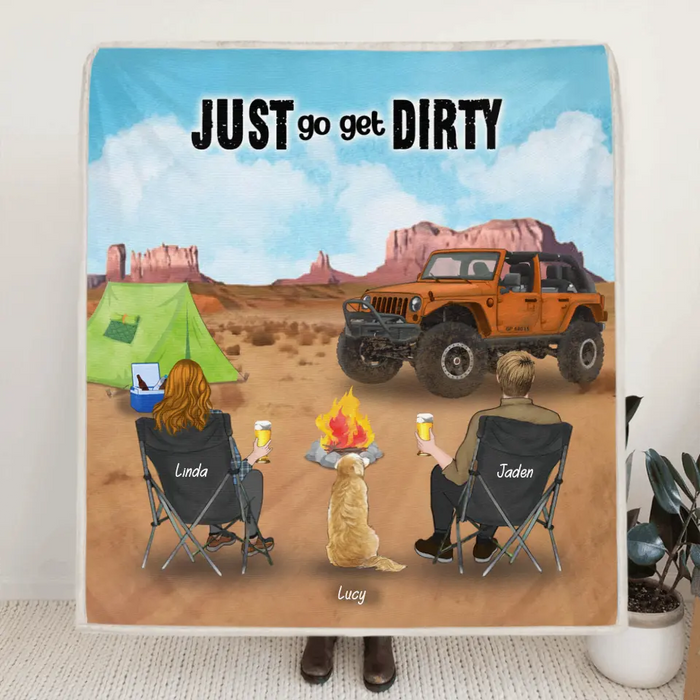 Personalized Off-Road SUVs Quilt/Fleece Blanket - Best Gift Idea For Off-Road Lovers - Man/Woman/Couple With Up To 3 Pets - Just Go Get Dirty