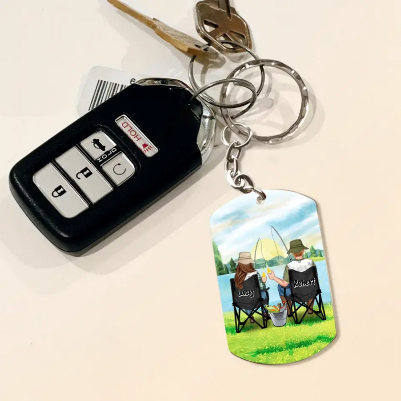 Personalized Fishing Couple Aluminum Keychain - Gift Idea For Him/Husband - You Are The Rod To My Reel