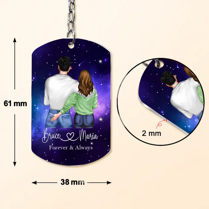Personalized Couple Aluminum Keychain - Gift Idea For Couple/Him/Her/Wife - I Love You