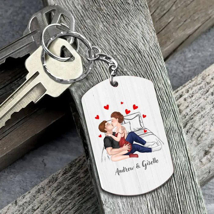 Personalized Couple Aluminum Keychain - Gift Idea For Couple/Him/Her/Wife - I Love You With All My Boobs