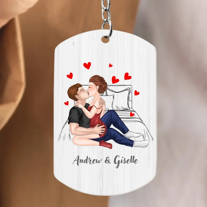 Personalized Couple Aluminum Keychain - Gift Idea For Couple/Him/Her/Wife - I Love You With All My Boobs