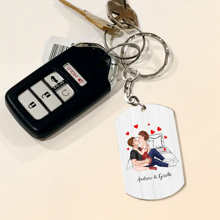 Personalized Couple Aluminum Keychain - Gift Idea For Couple/Him/Her/Wife - I Love You With All My Boobs