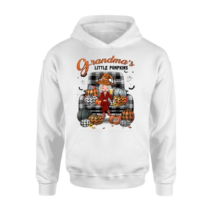 Personalized Grandma Shirt/Hoodie - Up to 10 Kids - Halloween Gift For Grandma - Grandma's Little Pumpkins
