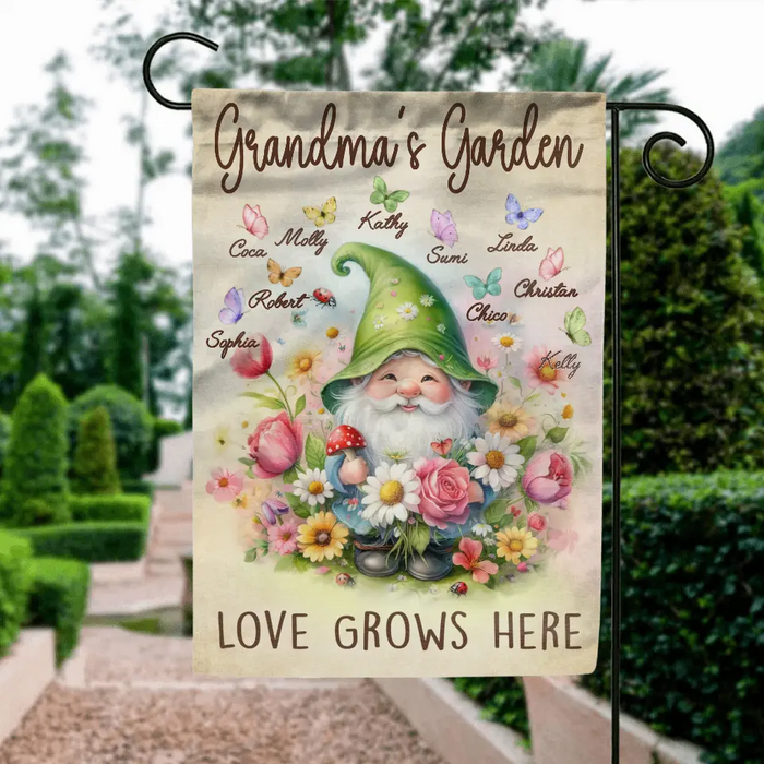 Personalized Grandma's Garden Flag Sign - Mother's Day Gift Idea For Grandma/Mother - Up to 10 Kids