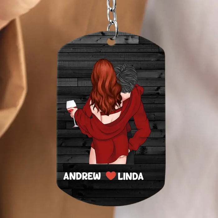 Personalized Couple Aluminum Keychain - Gift Idea For Couple/Him/Her/Wife - Drive Safe Handsome I Need You Here