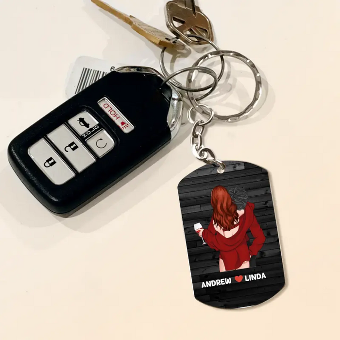 Personalized Couple Aluminum Keychain - Gift Idea For Couple/Him/Her/Wife - Drive Safe Handsome I Need You Here
