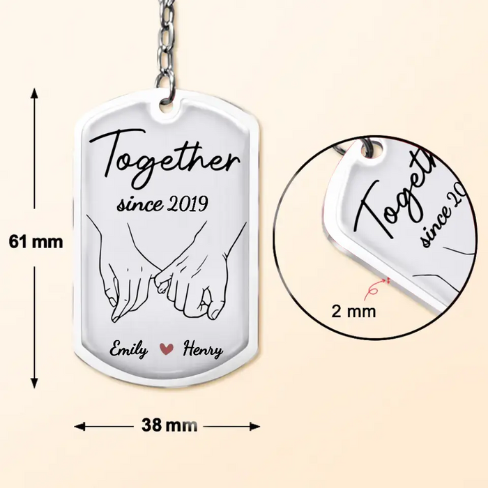 Personalized Couple Aluminum Keychain - Gift Idea For Couple/Him/Her/Anniversary/Valentines - Drive Safe Handsome I Need You Here With Me