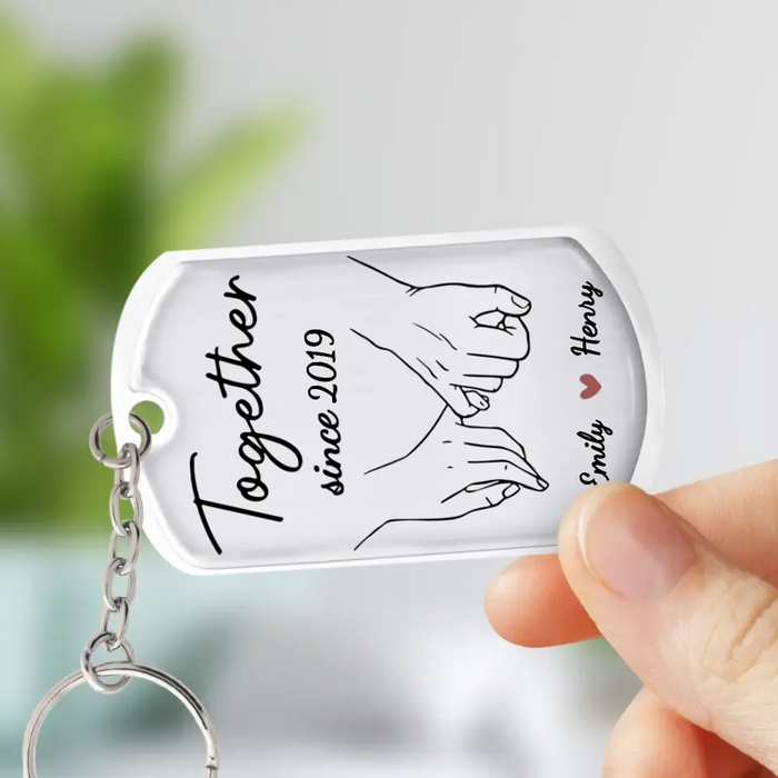 Personalized Couple Aluminum Keychain - Gift Idea For Couple/Him/Her/Anniversary/Valentines - Drive Safe Handsome I Need You Here With Me