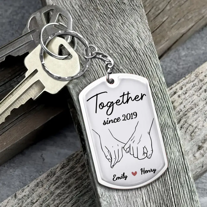 Personalized Couple Aluminum Keychain - Gift Idea For Couple/Him/Her/Anniversary/Valentines - Drive Safe Handsome I Need You Here With Me