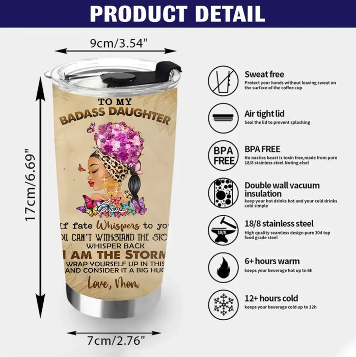 Personalized To My Badass Daughter Tumbler - Gift Idea For Daughter From Mom/Dad