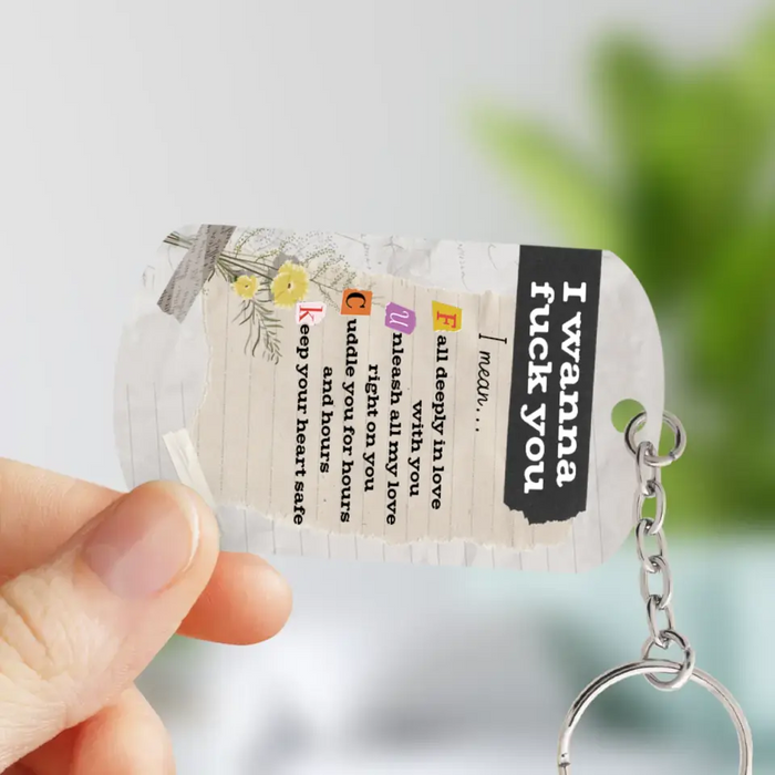 Personalized Photo Couple Aluminum Keychain - Gift Idea for Couple/Him/Her - Upload Photos - Fall Deeply In Love With You