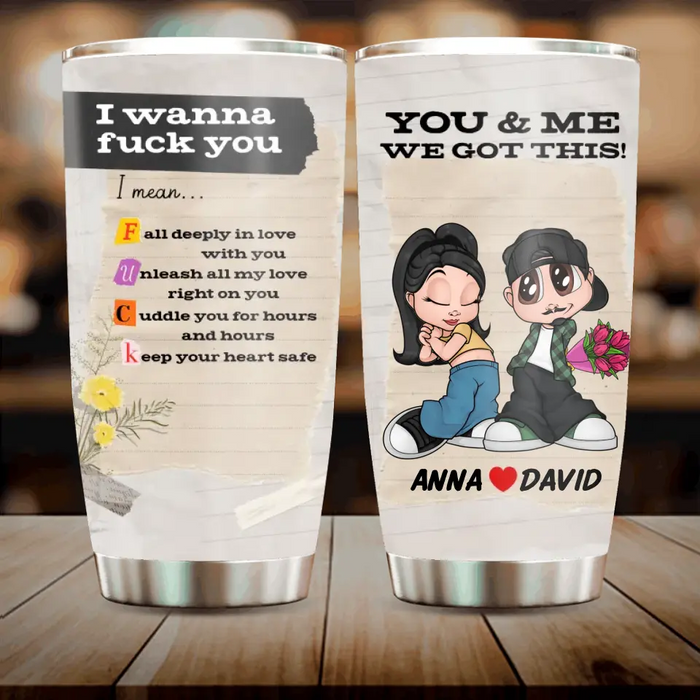 Personalized Couple Tumbler - Gift Idea for Couple/Him/Her - Unleash All My Love Right On You