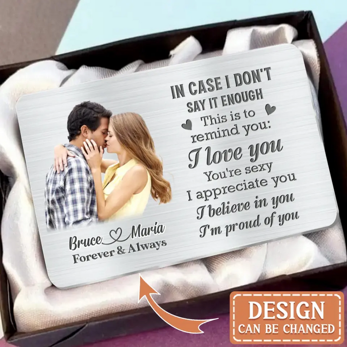 Personalized Couple Aluminum Wallet Insert Card - Upload Couple Photo - Gift Idea For Him/Her/Couple