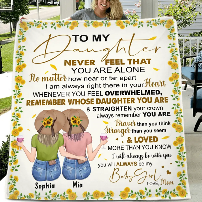 Personalized To My Daughter Quilt/Fleece Throw Blanket  - Gift Idea For Daughter - You Will Always Be My Baby Girl