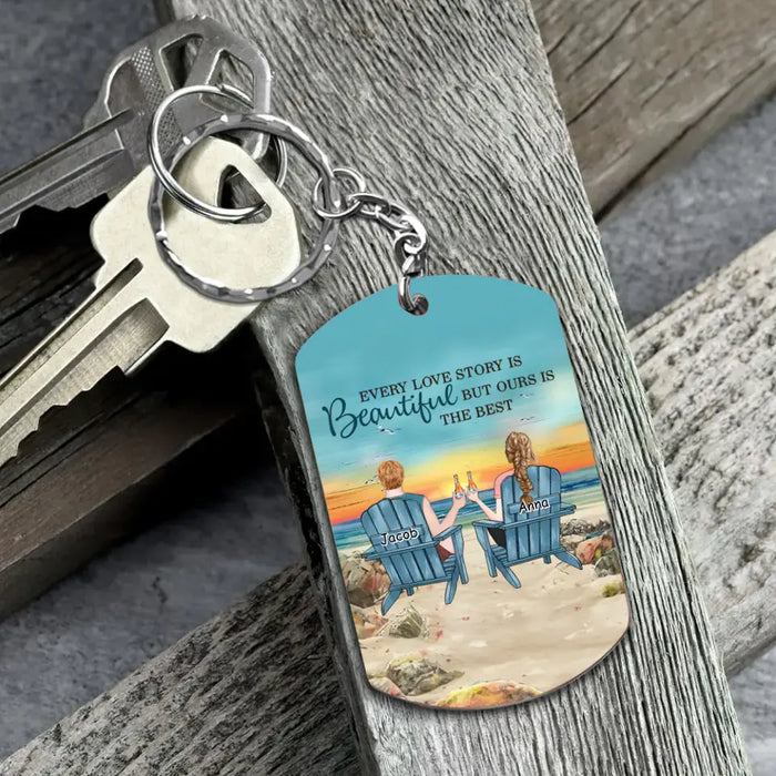 Personalized Couple Aluminum Keychain - Gift Idea For Couple/Valentines Day - Every Love Story Is Beautiful But Ours Is The Best
